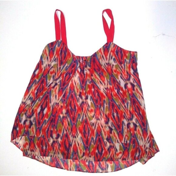Nicole Miller tank top swing top Sz L geometric aztec print multicolor EUC - Picture 1 of 8
